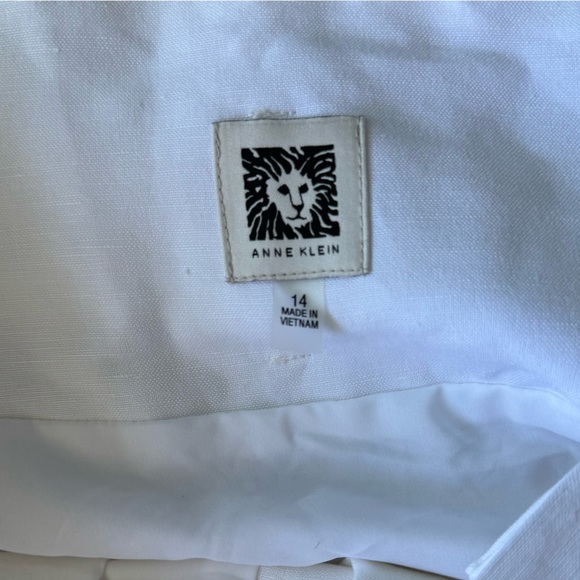 NWT Anne Klein White Linen Blend Belt Skirt Size 14 - Picture 4 of 9